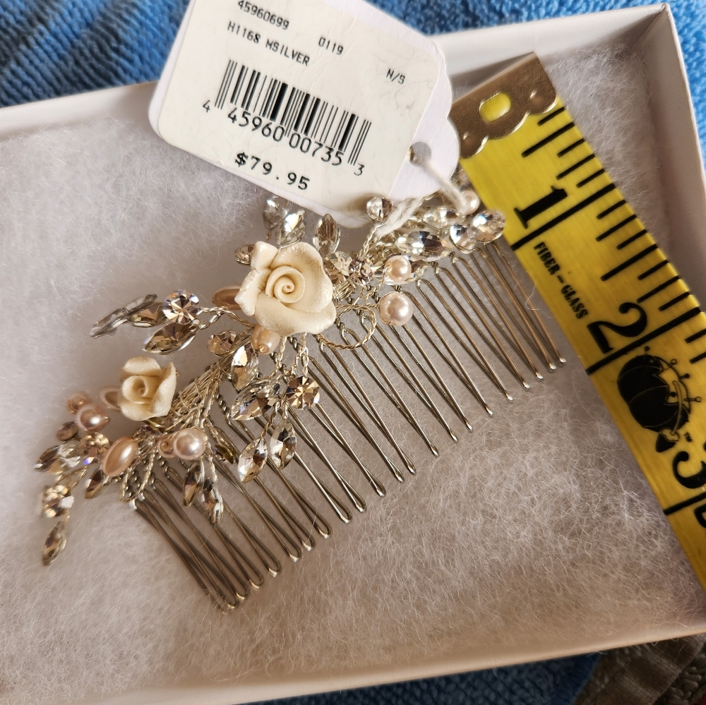 David's bridal silver hair comb